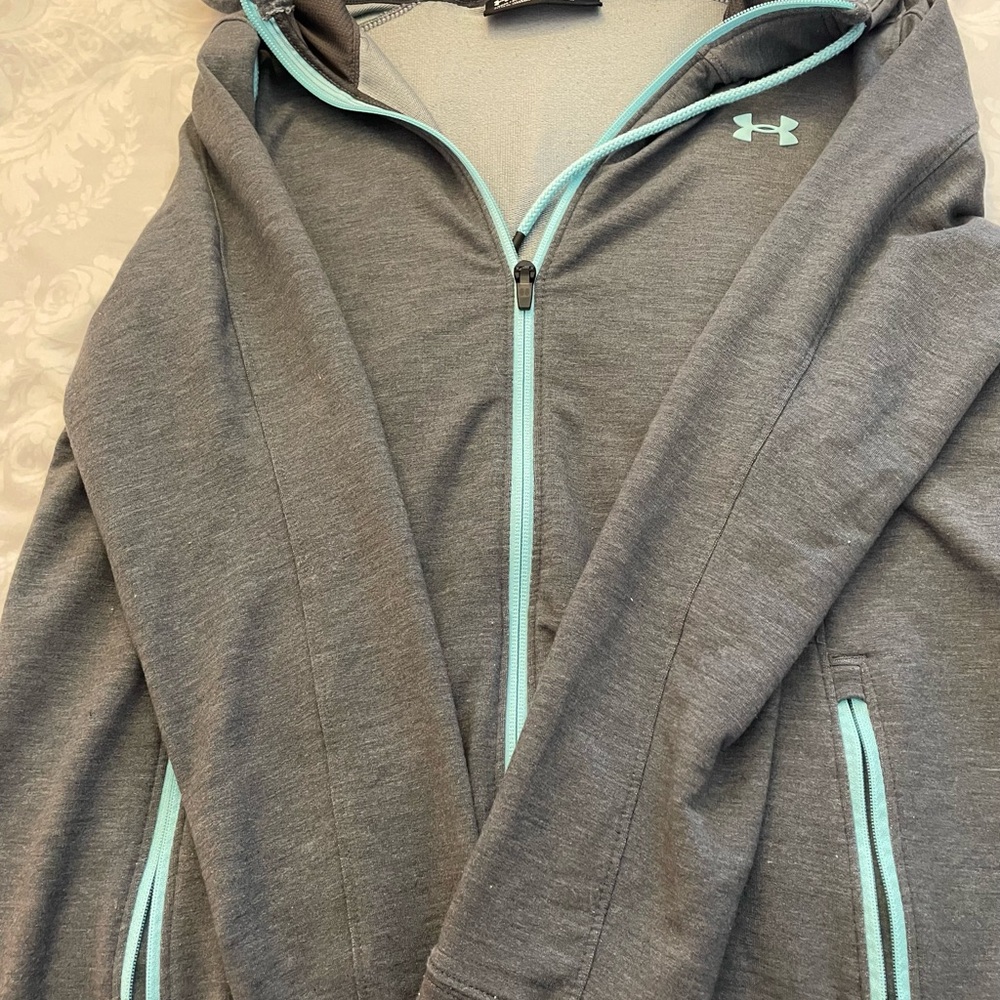 Under Armour Gray Hoodie with Mint Trim Women's Full-Zip